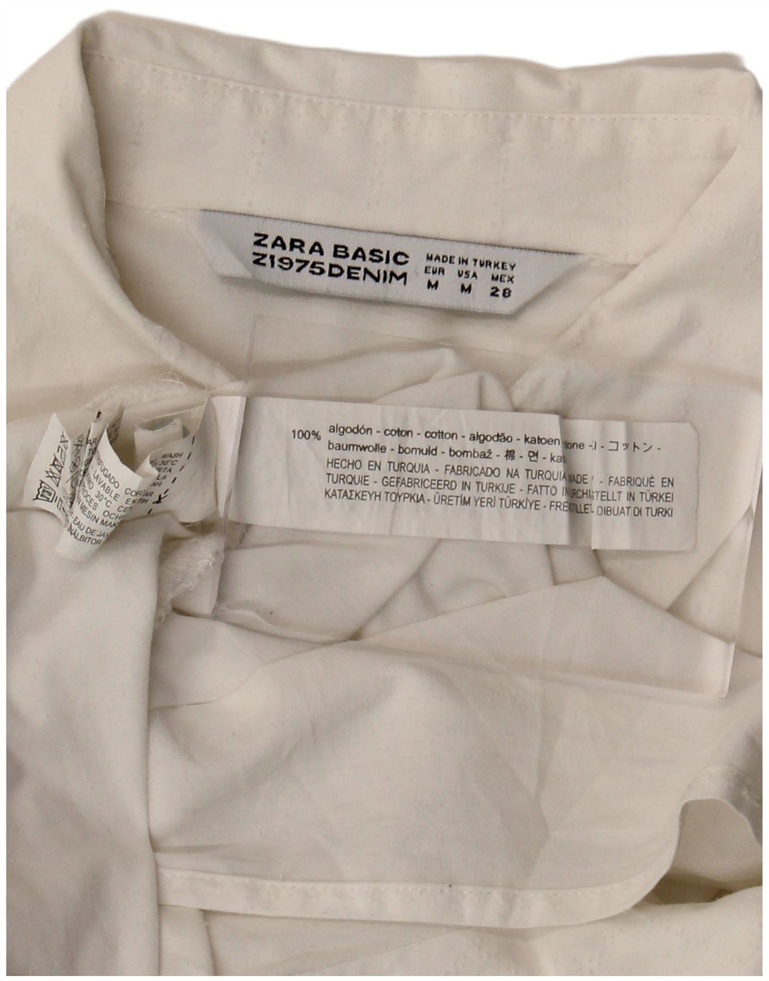Zara Damen-Oversize-Hemdkleid, UK-Größe 14, mittelweiße Baumwolle