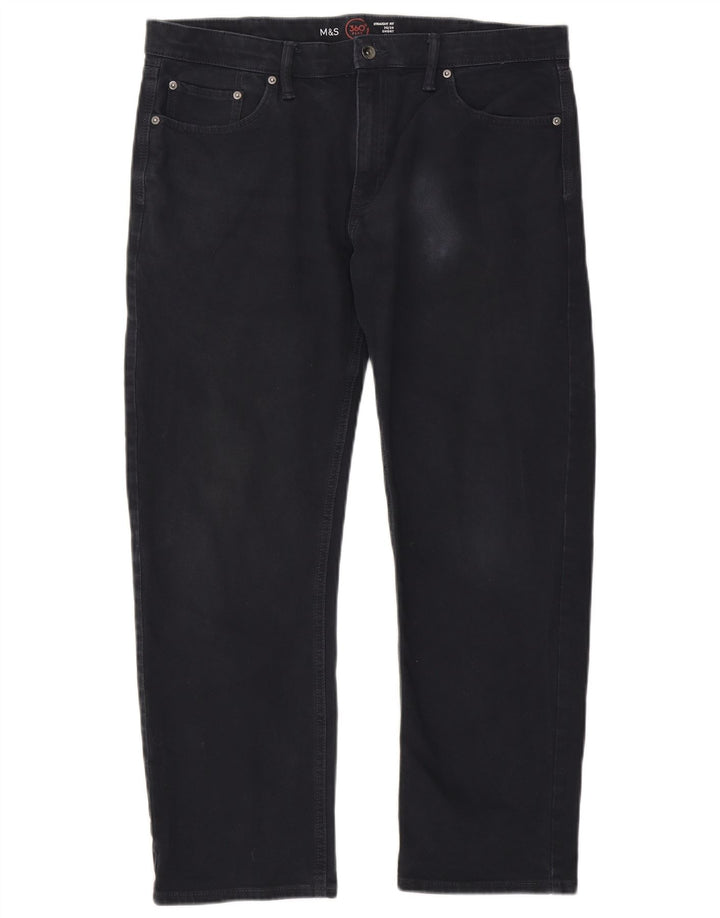 Marks & Spencer Herren Straight Jeans W36 L29 Marineblau Baumwolle