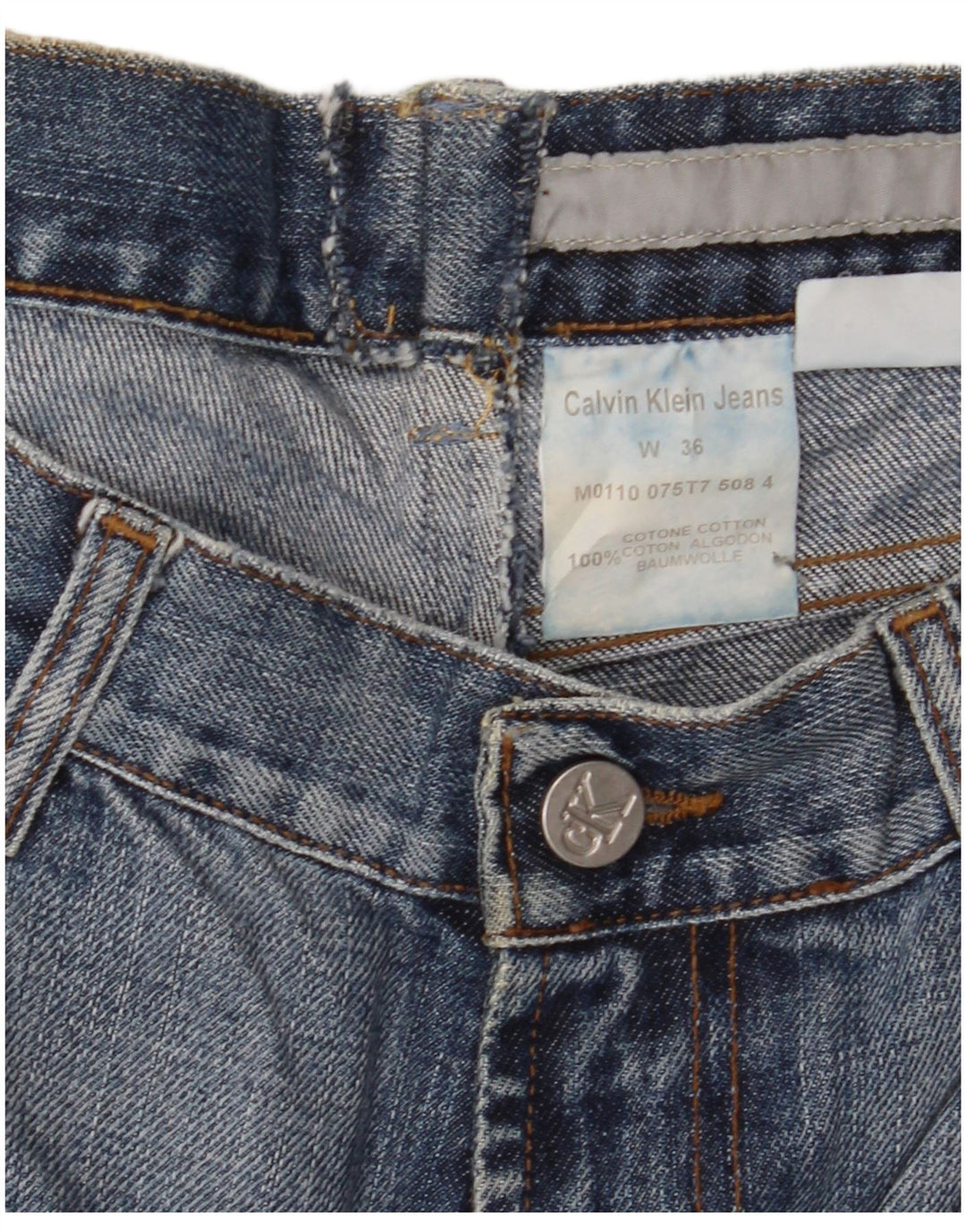 CALVIN KLEIN Herren Slim Jeans W36 L30 Blaue Baumwolle