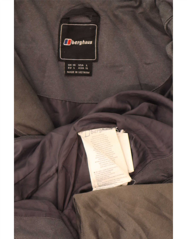 Berghaus Wattierter Damenmantel mit Kapuze, UK 14, Größe L, grau, Polyester