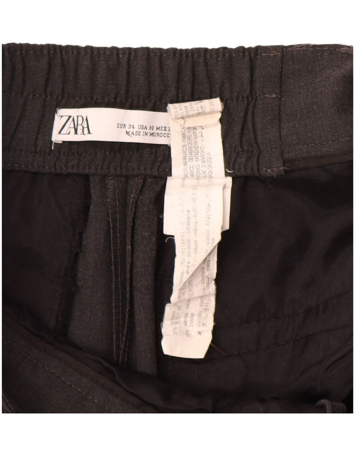 Zara Damen Pegged Chino Hose EU 34 2XS W24 L26 Grau Polyester