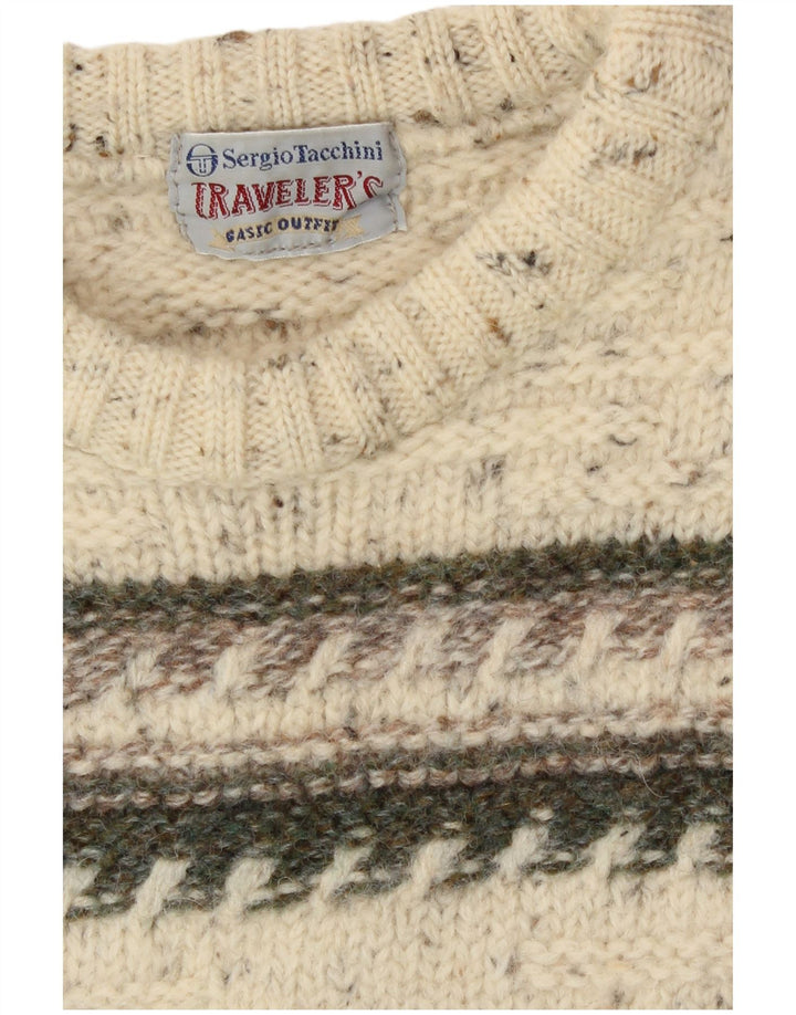 Sergio Tacchini Damen-Pullover mit U-Boot-Ausschnitt, Gr. 8, Off-White