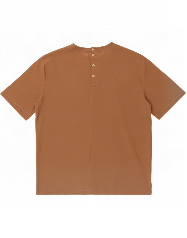 Vintage Damen Bluse Top IT 44 Mittelbraune Seide