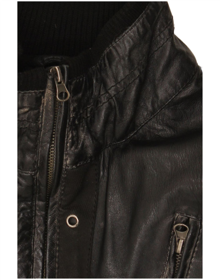 Vintage Herren Lederjacke UK 42 XL Schwarzes Leder