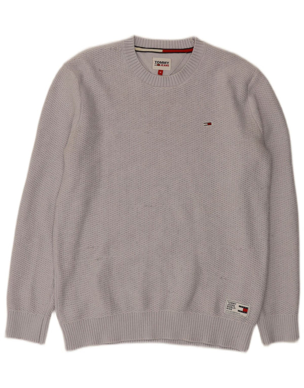 Tommy Hilfiger Mens Crew Neck Jumper Sweater Medium Grey Polyester