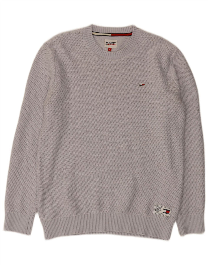 Tommy Hilfiger Herren-Pullover mit Rundhalsausschnitt, Mittelgraues Polyester