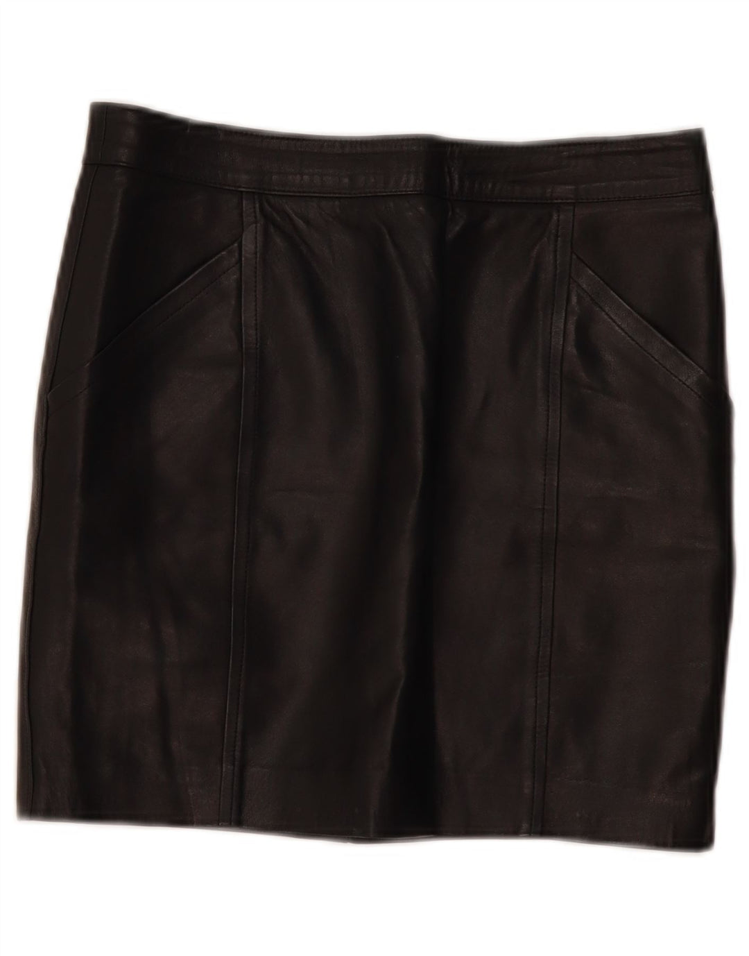 Vintage Damen Mini Lederrock W30 Medium Schwarz