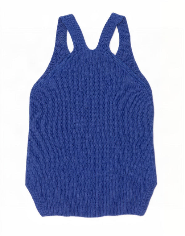 Massimo Dutti Damen Weste Tank Top UK 10 Small Blau