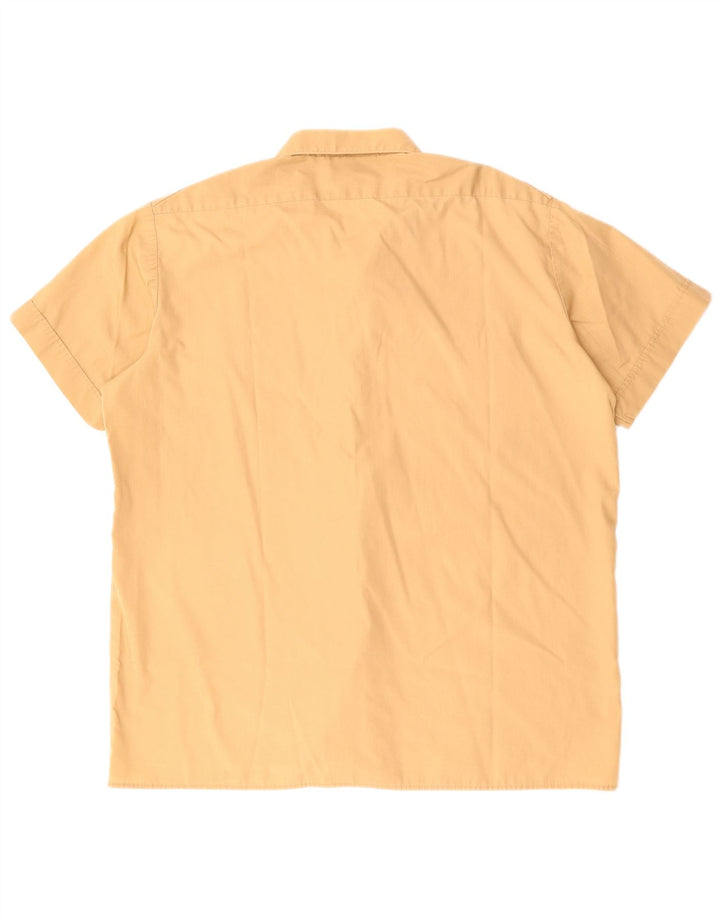 Vintage Herren Kurzarmhemd Groß Beige