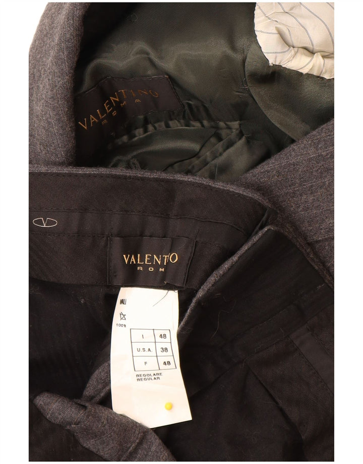 Valentino Herren-Anzug mit 3 Knöpfen, zweiteilig, Größe 48, Mittel W32 L29, Grau, Nadelstreifen