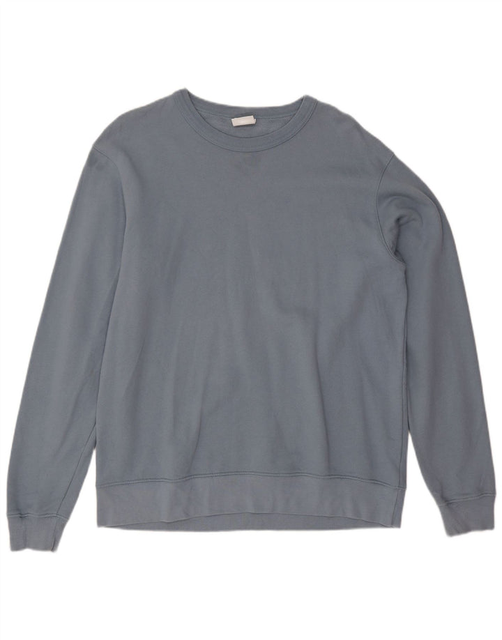 Zara Herren-Sweatshirt, Pullover, groß, aus blauer Baumwolle