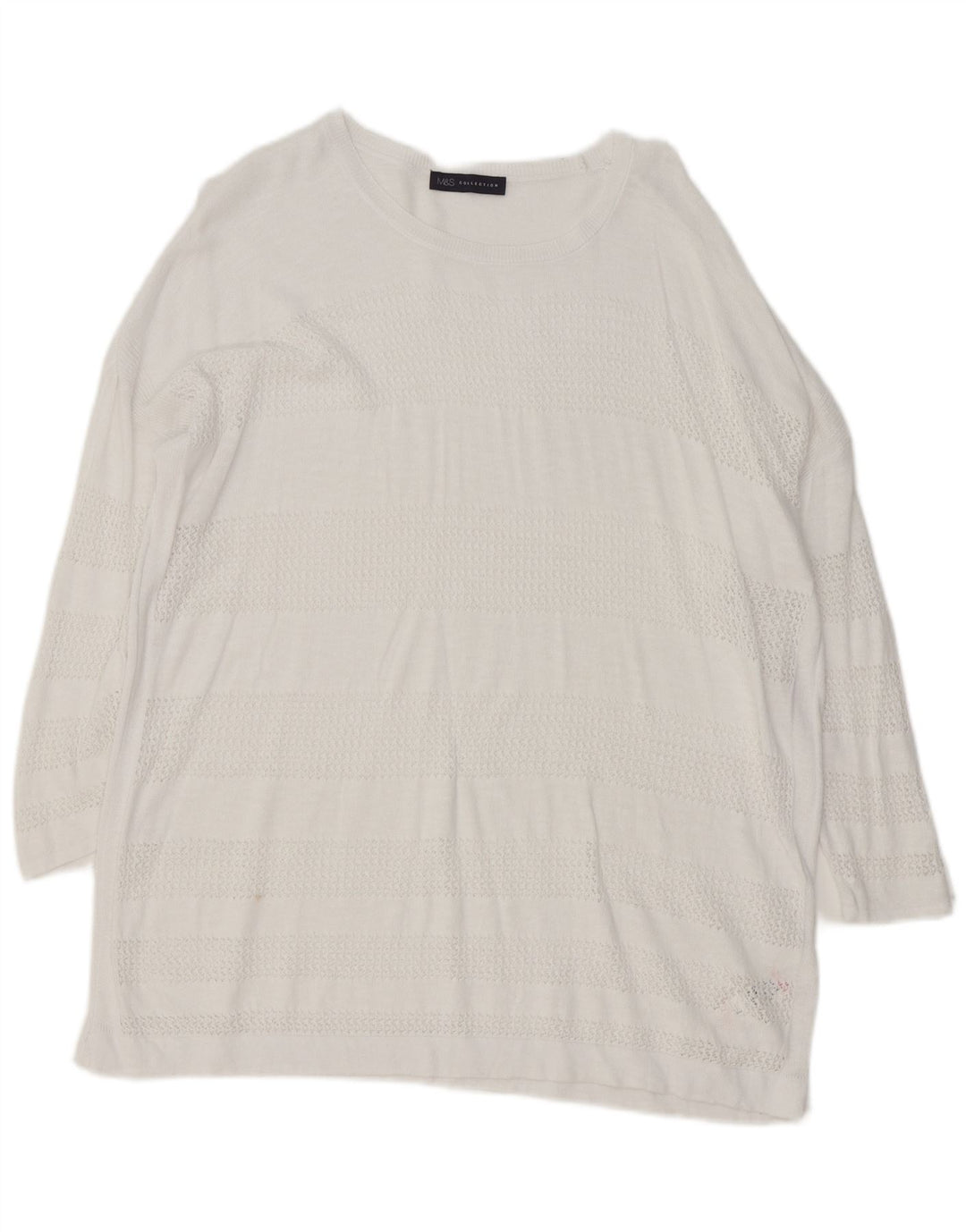 Marks & Spencer Damen-Pullover, übergroß, U-Boot-Ausschnitt, Gr. 18, XL, Weiß