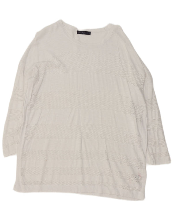 Marks & Spencer Damen-Pullover, übergroß, U-Boot-Ausschnitt, Gr. 18, XL, Weiß