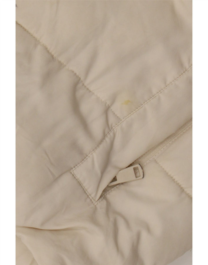 Zara Damen-Jacke mit Kapuze, übergroß, wattiert, UK 6, XS, gebrochenes Weiß, Polyester