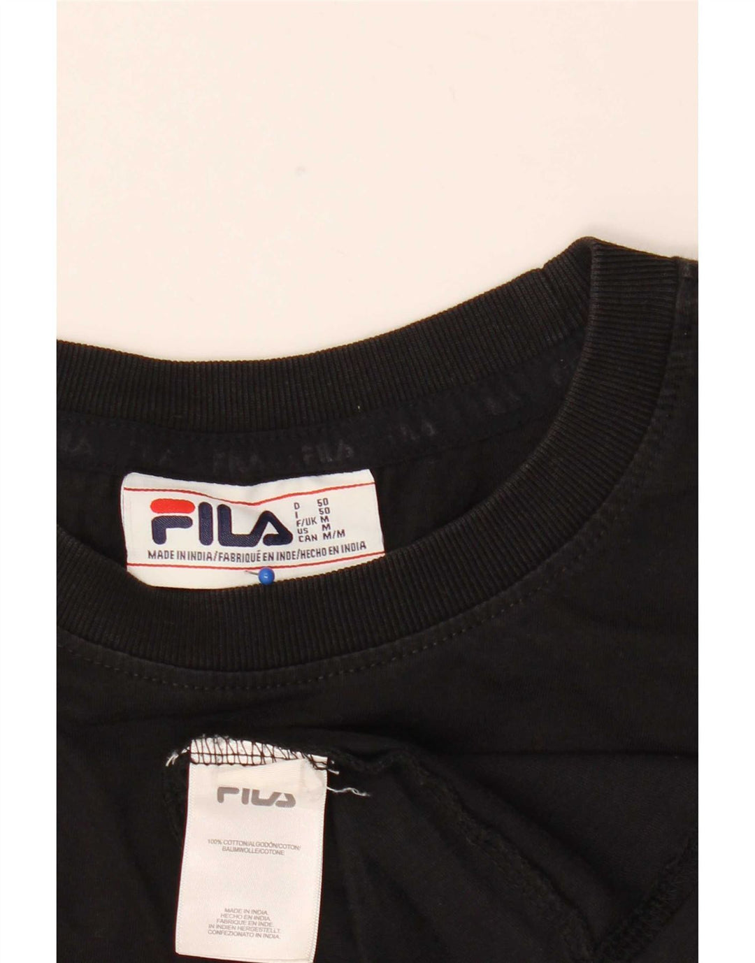 Fila Herren Grafik-T-Shirt-Oberteil aus mittelschwarzer Baumwolle