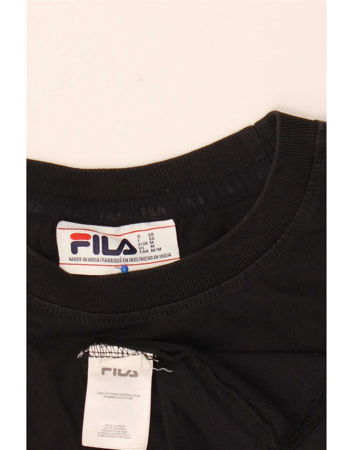 Fila Herren Grafik-T-Shirt-Oberteil aus mittelschwarzer Baumwolle