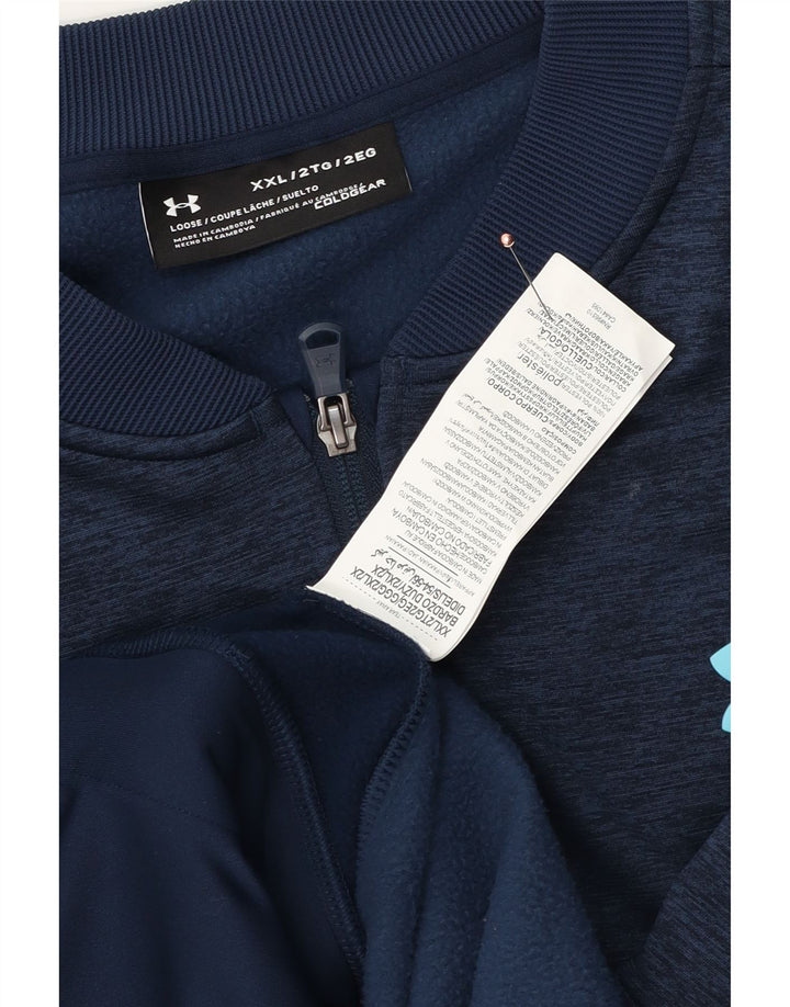 Under Armour Herren Cold Gear Trainingsanzug Top Jacke 2XL Marineblau Polyester