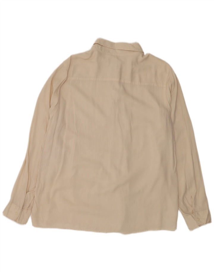 ORVIS Damen-Oversize-Hemd UK 18/20 XL aus weißer Seide