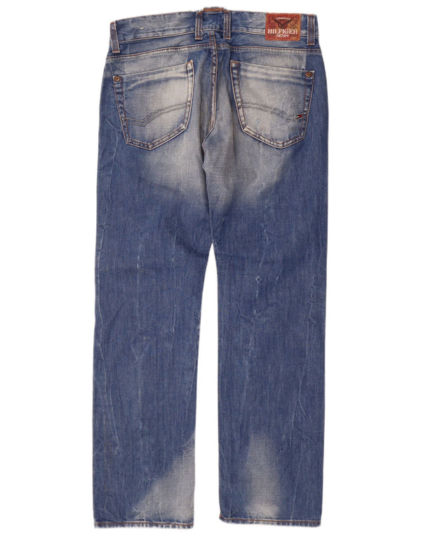 Tommy Hilfiger Herren Straight Jeans W34 L34 Blaue Baumwolle