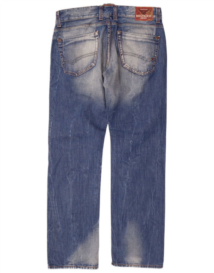 Tommy Hilfiger Herren Straight Jeans W34 L34 Blaue Baumwolle