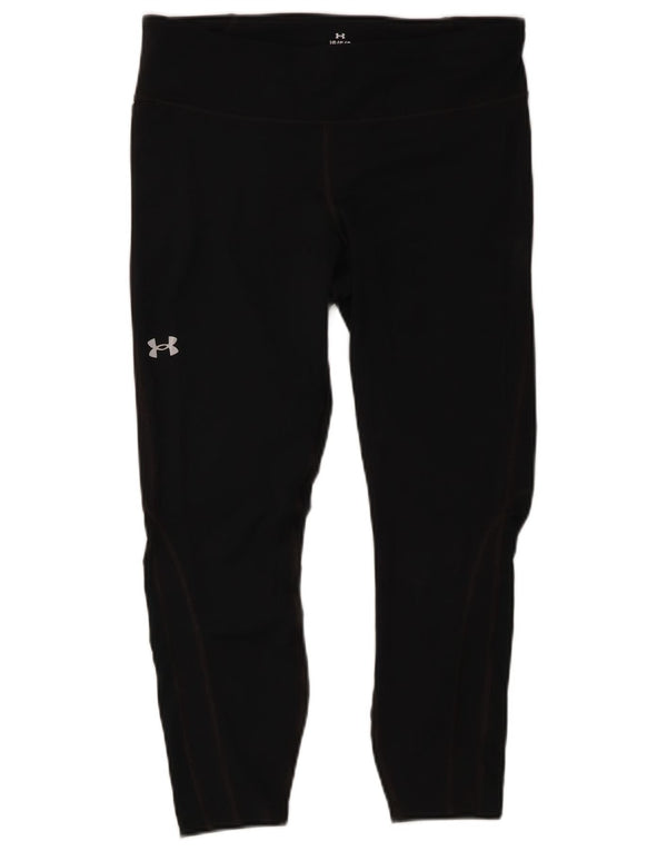 Under Armour Damen Kompressions-Capri-Leggings UK 16 Large Schwarz Polyester