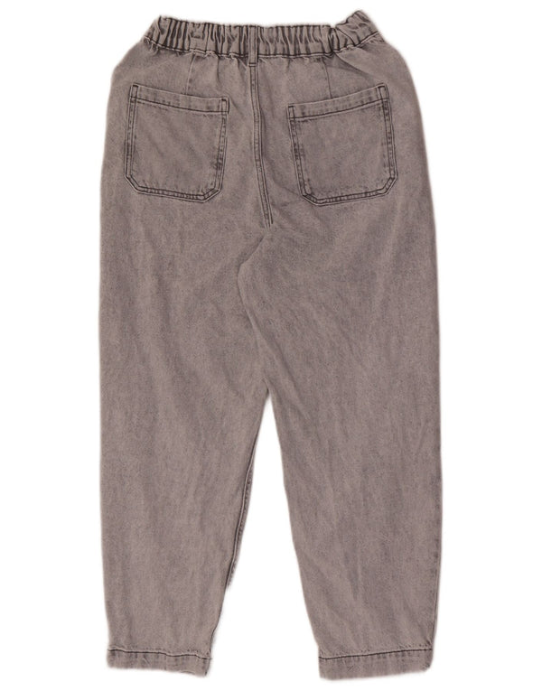 Zara Damen High Waist Tapered Jeans EU 34 2XS W24 L24 Graue Baumwolle