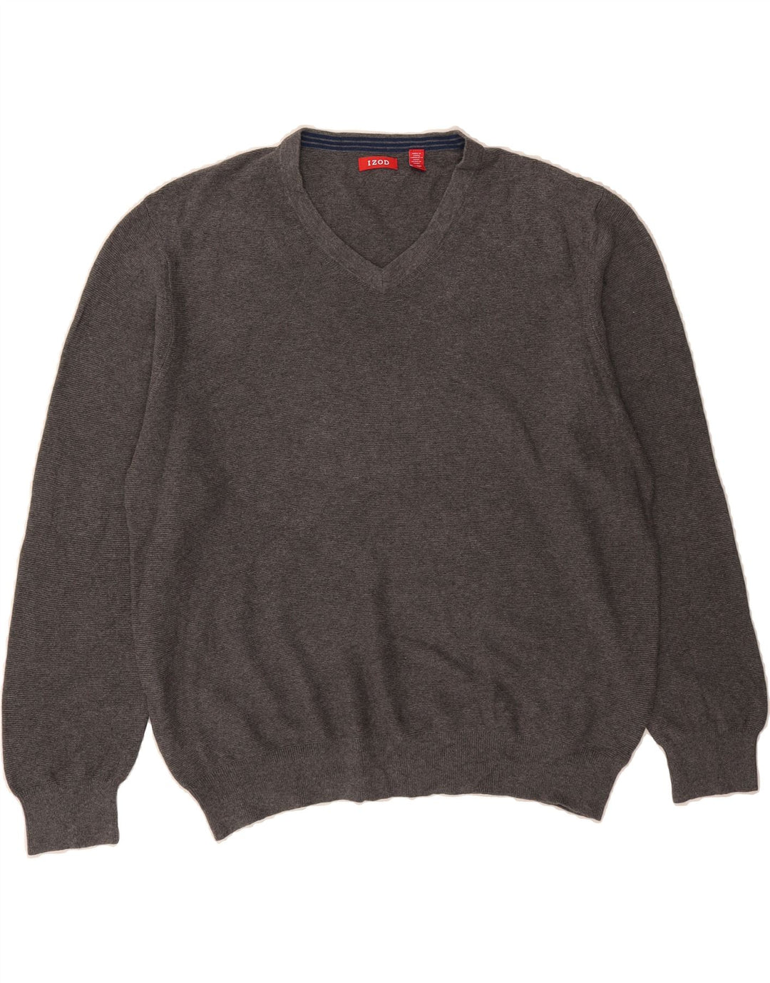 IZOD Mens V-Neck Jumper Sweater XL Grey Cotton Vintage Izod and Second-Hand Izod from Messina Hembry 