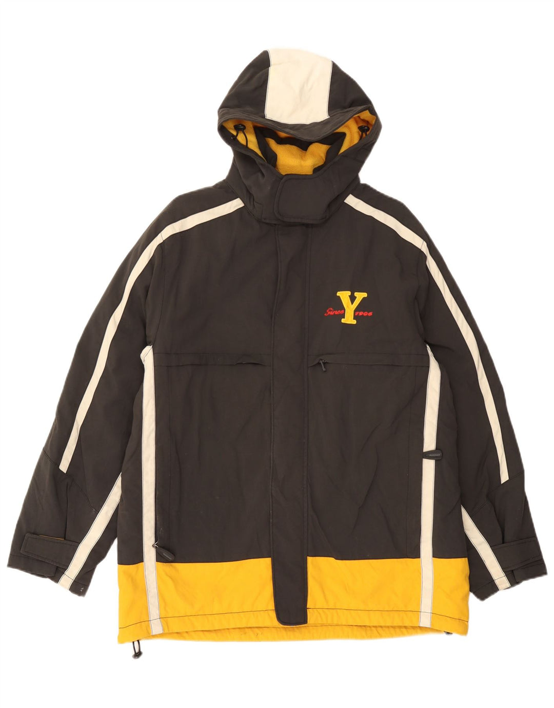 Invicta Jungen-Windbreaker-Jacke mit Grafik, 15–16 Jahre, schwarzes Polyamid