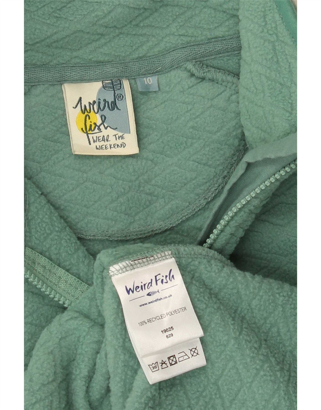 Weird Fish Damen Übergroße Fleecejacke UK 10 Small Grün Polyester