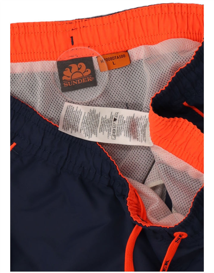 Sundek Herren-Badeshorts, groß, marineblaues Nylon