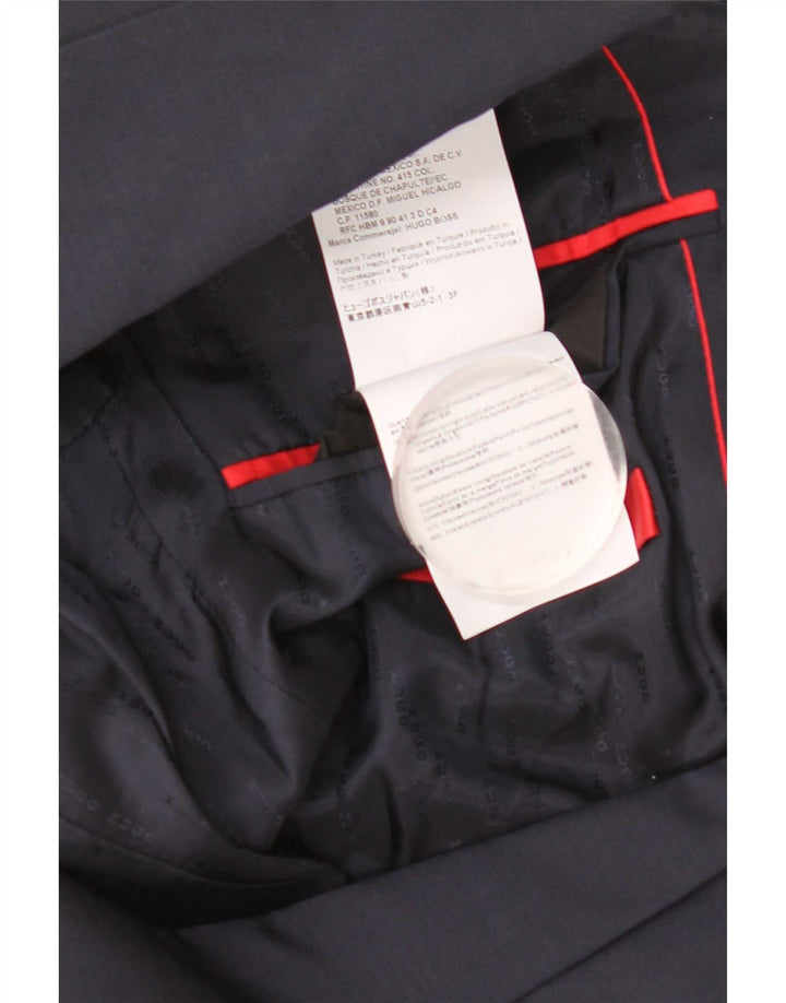 Hugo Boss Herren-Blazer mit 2 Knöpfen, US 36, kleine marineblaue Schurwolle