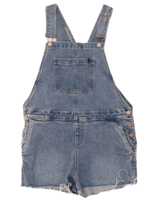 Joules Damen Latzhose Denim Shorts UK 10 Small W36 Blaue Baumwolle