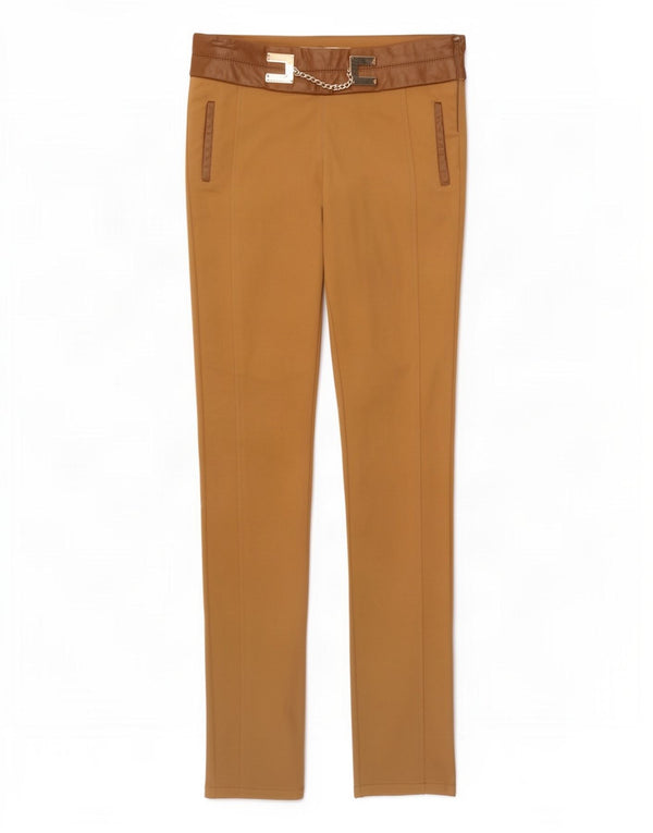 Elisabetta Franchi Womens Skinny Chino Trousers W27 L29 Beige Colourblock
