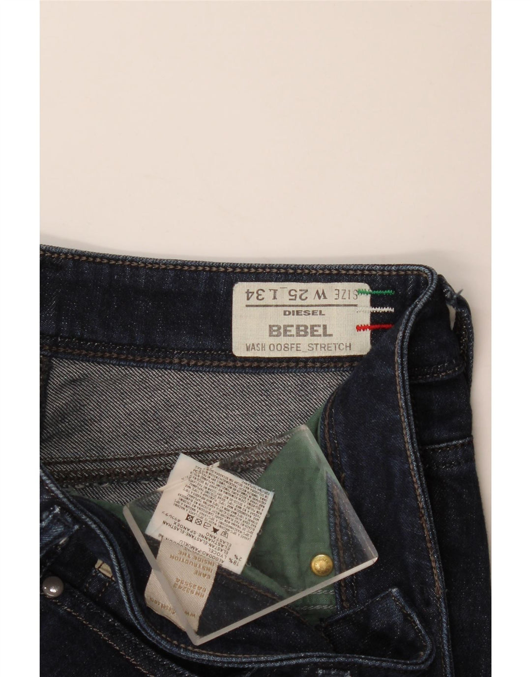 Diesel Damen BEBEL Bootcut Jeans W25 L30 Marineblau Baumwolle