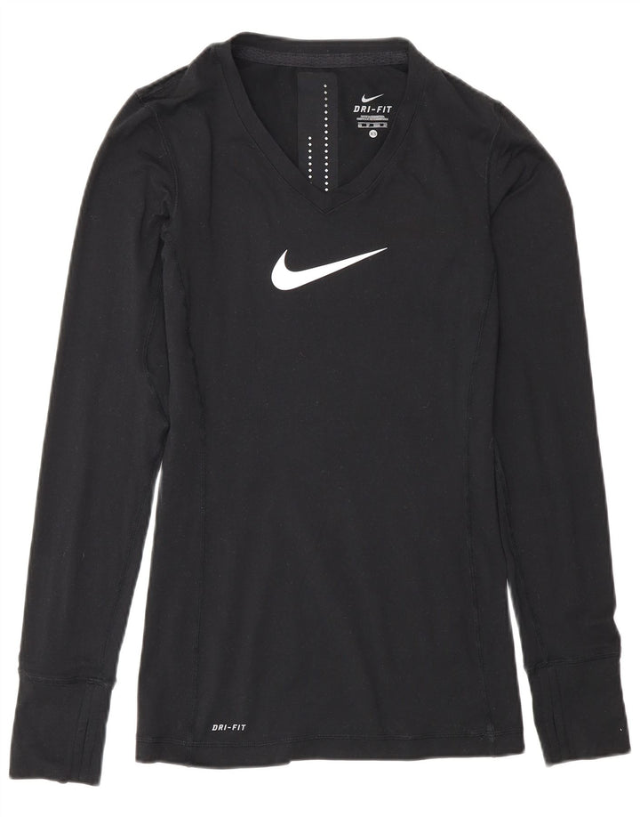 Nike Herren Dri Fit Graphic Top Langarm XS Schwarz Polyester