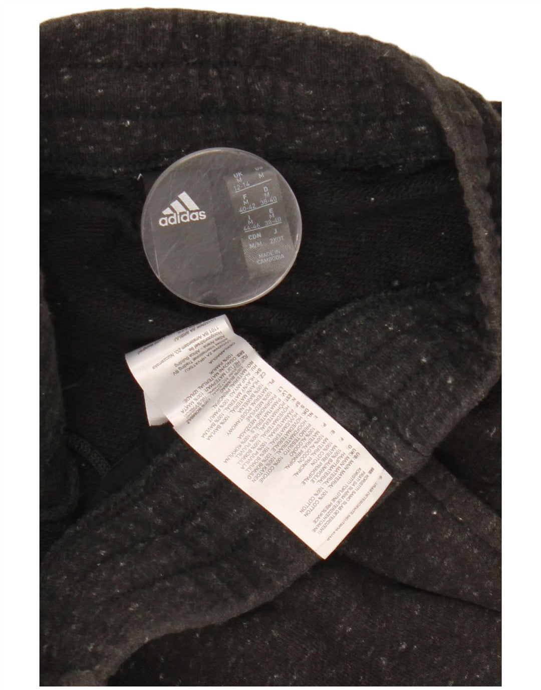 ADIDAS Crop-Trainingshose für Damen, UK 12/14, mittelgrau gefleckte Baumwolle