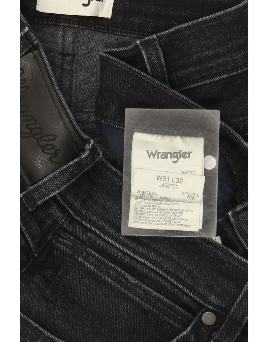 WRANGLER Herren Larston Slim Jeans W31 L32 Marineblaue Baumwolle