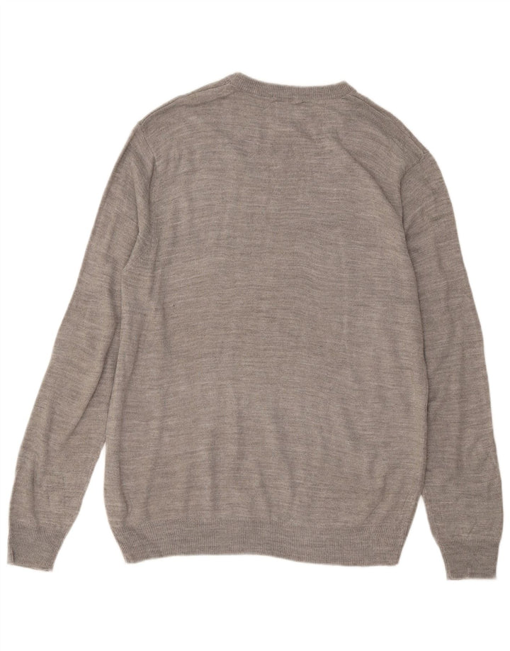 Pierre Cardin Herren-Pullover mit Rundhalsausschnitt, großes graues Acryl