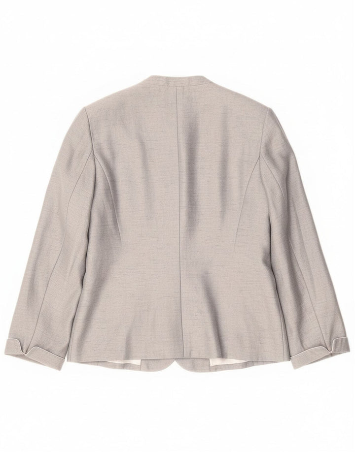 Jacques Vert Damen 1-Knopf-Blazerjacke UK 16 Große graue Viskose