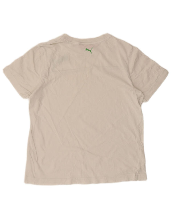 Puma Mädchen T-Shirt mit Grafik, 11–12 Jahre, weiße Baumwolle