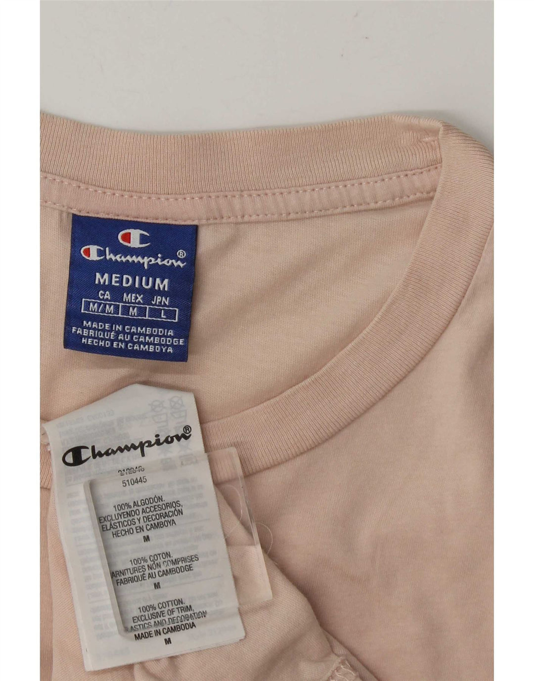 Champion Herren-T-Shirt mit Grafik, Mittelrosa, Baumwolle