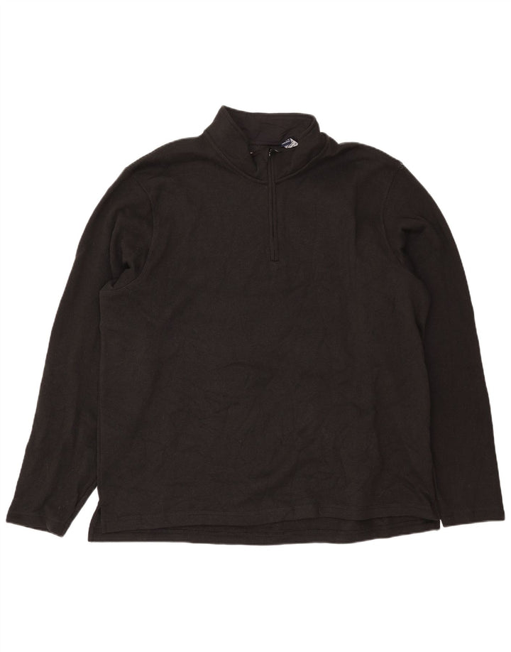 Wrangler Herren-Sweatshirt mit Reißverschluss am Hals, XL, Schwarz, Polyester