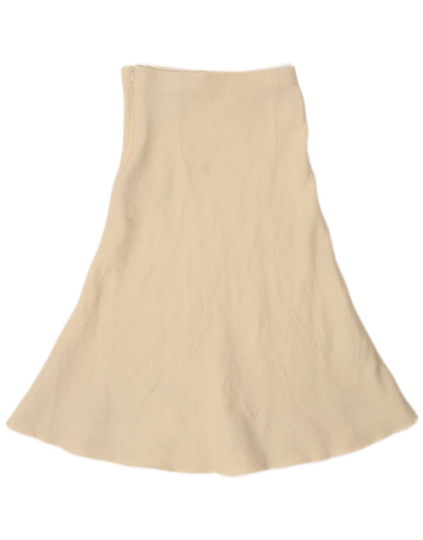 Zara Damen Strickrock in A-Linie, Größe S, W26, Beige
