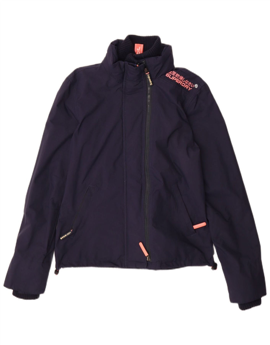 Superdry Damen Windcheater Windjacke UK 10 Small Marineblaues Nylon