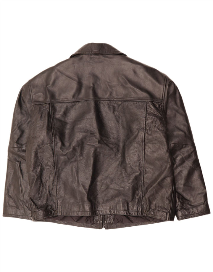 Vintage Herren Lederjacke UK 42 XL Schwarzes Leder