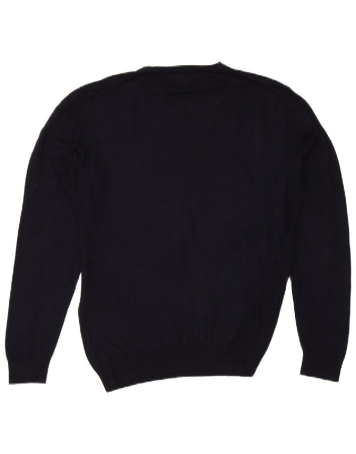 Zara Damen-Pullover mit V-Ausschnitt, Gr. 14, mittleres Marineblau