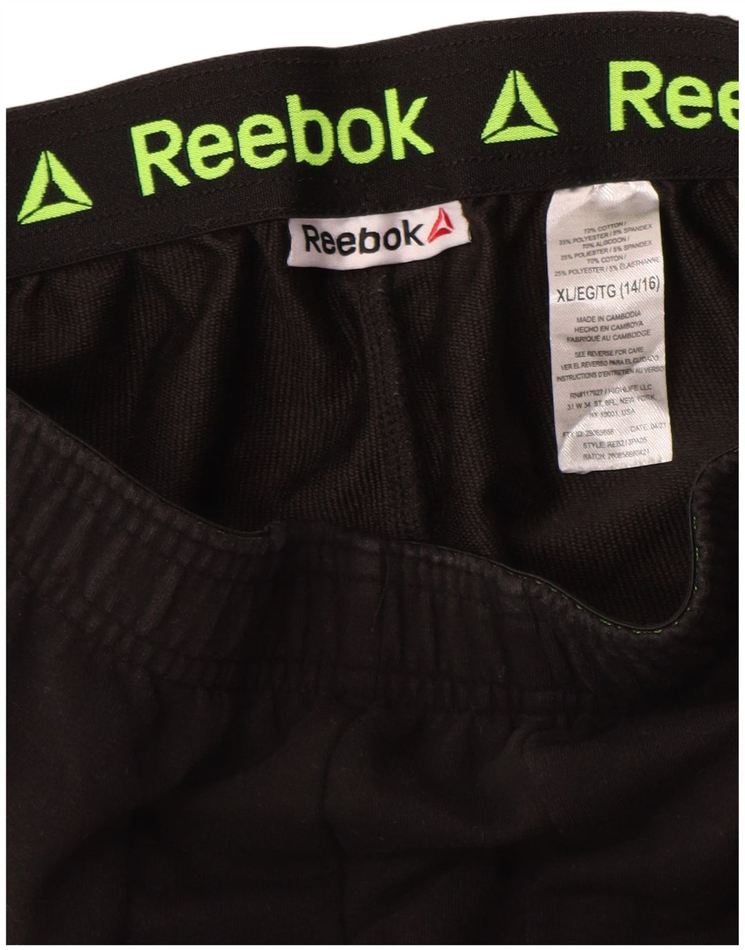 Reebok Jungen Grafik-Trainingshose, 14–15 Jahre, XL, schwarzes Polyester