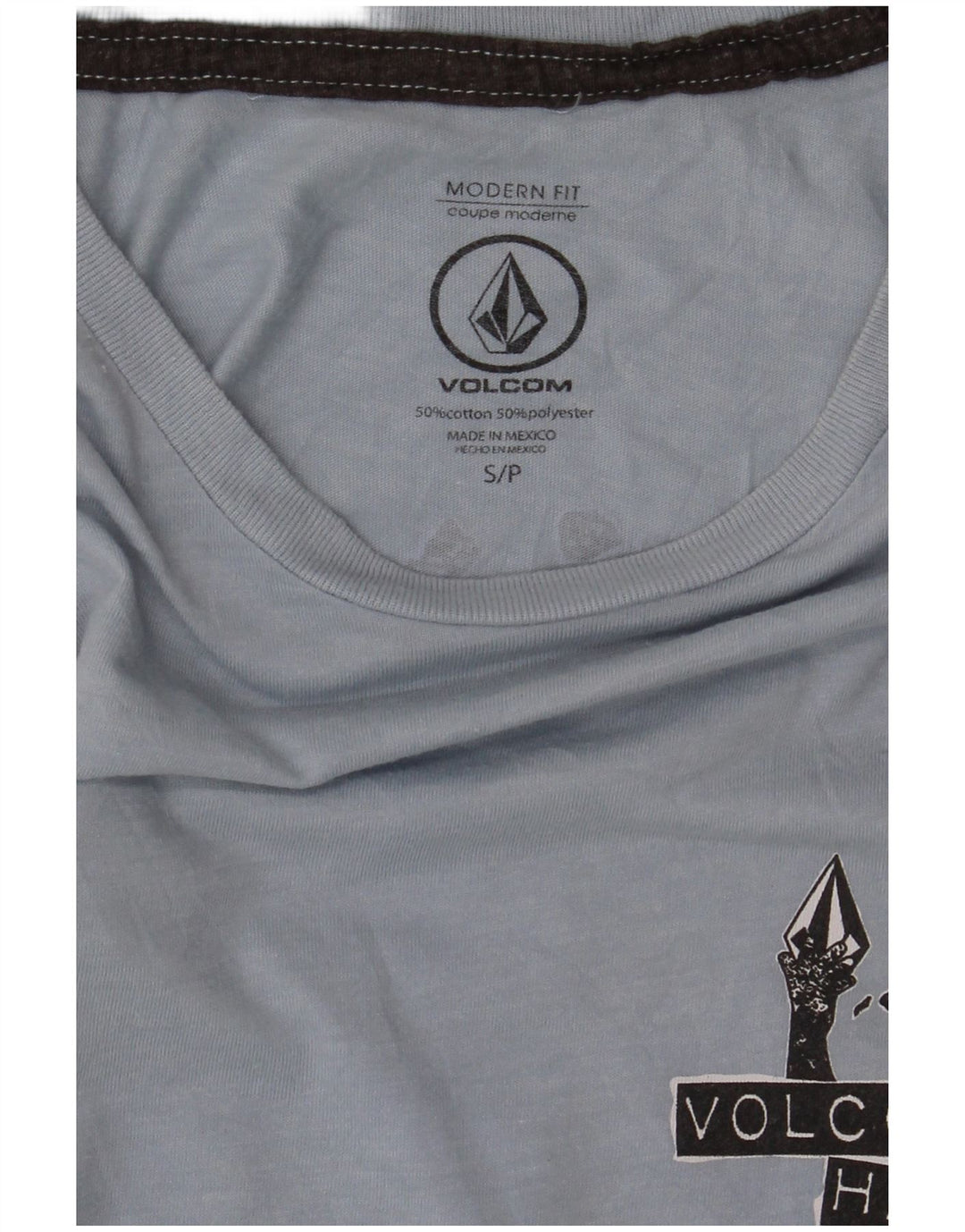 Volcom Herren Modern Fit Graphic T-Shirt Top Small Blau Baumwolle