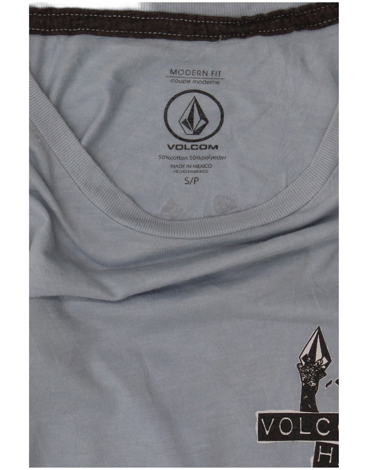 Volcom Herren Modern Fit Graphic T-Shirt Top Small Blau Baumwolle