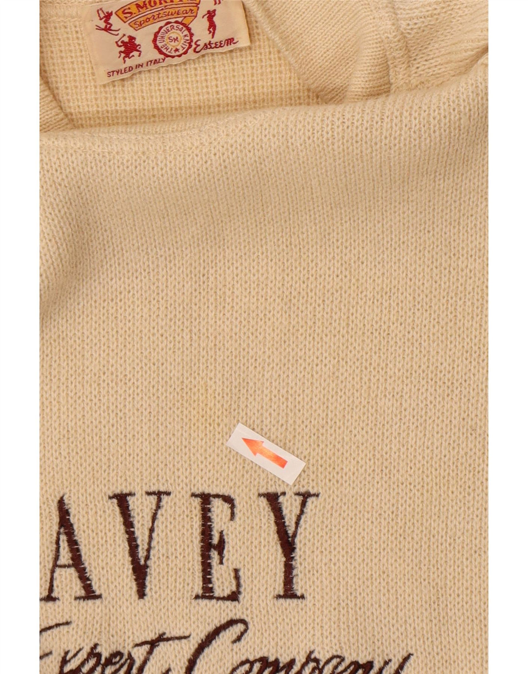 S.Moritz Herren Rollkragenpullover mit grafischem Rollkragen, Größe L, Beige